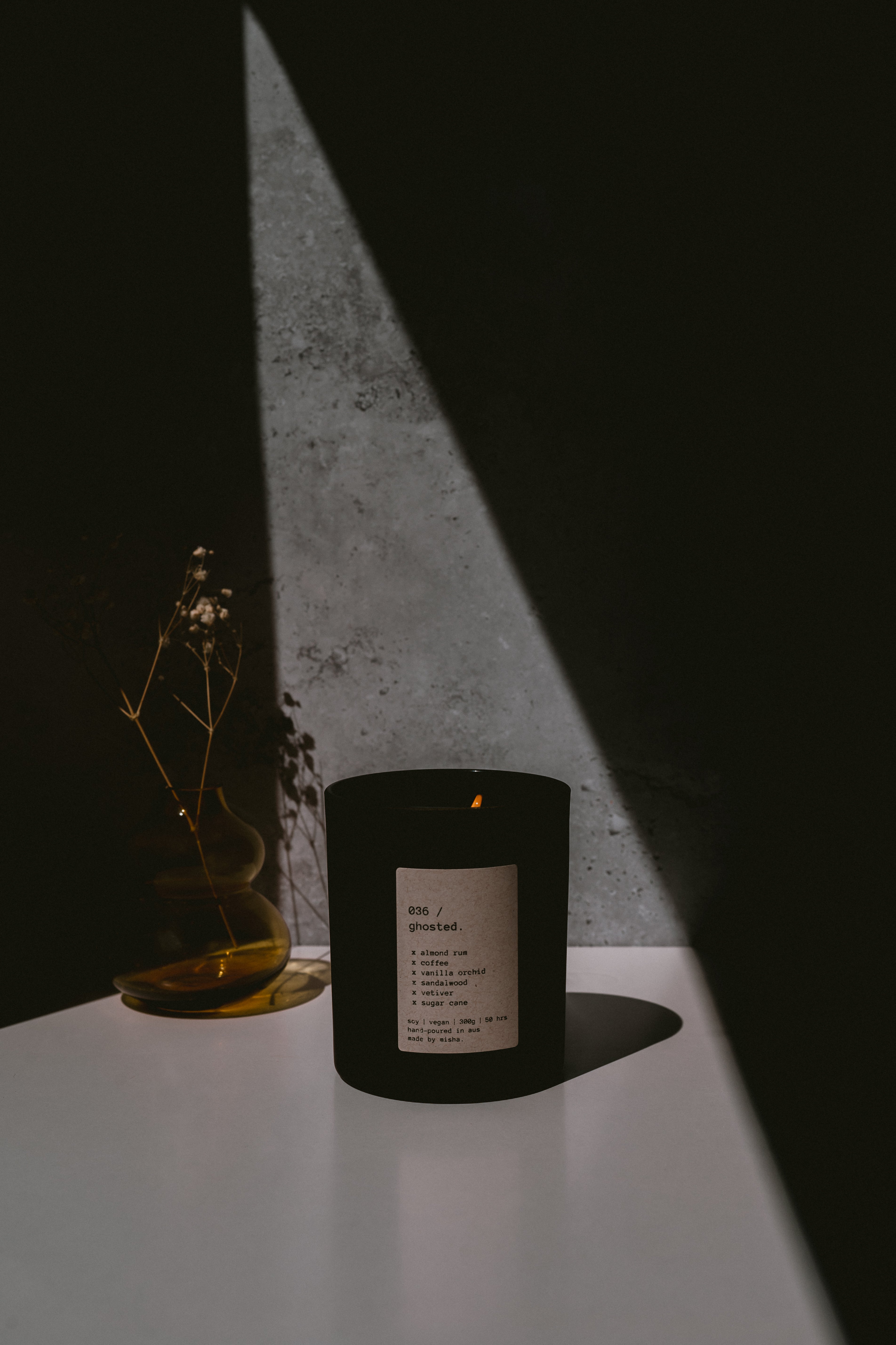 036 / ghosted. (almond rum, coffee, vanilla orchid, sandalwood, vetiver, sugar cane)