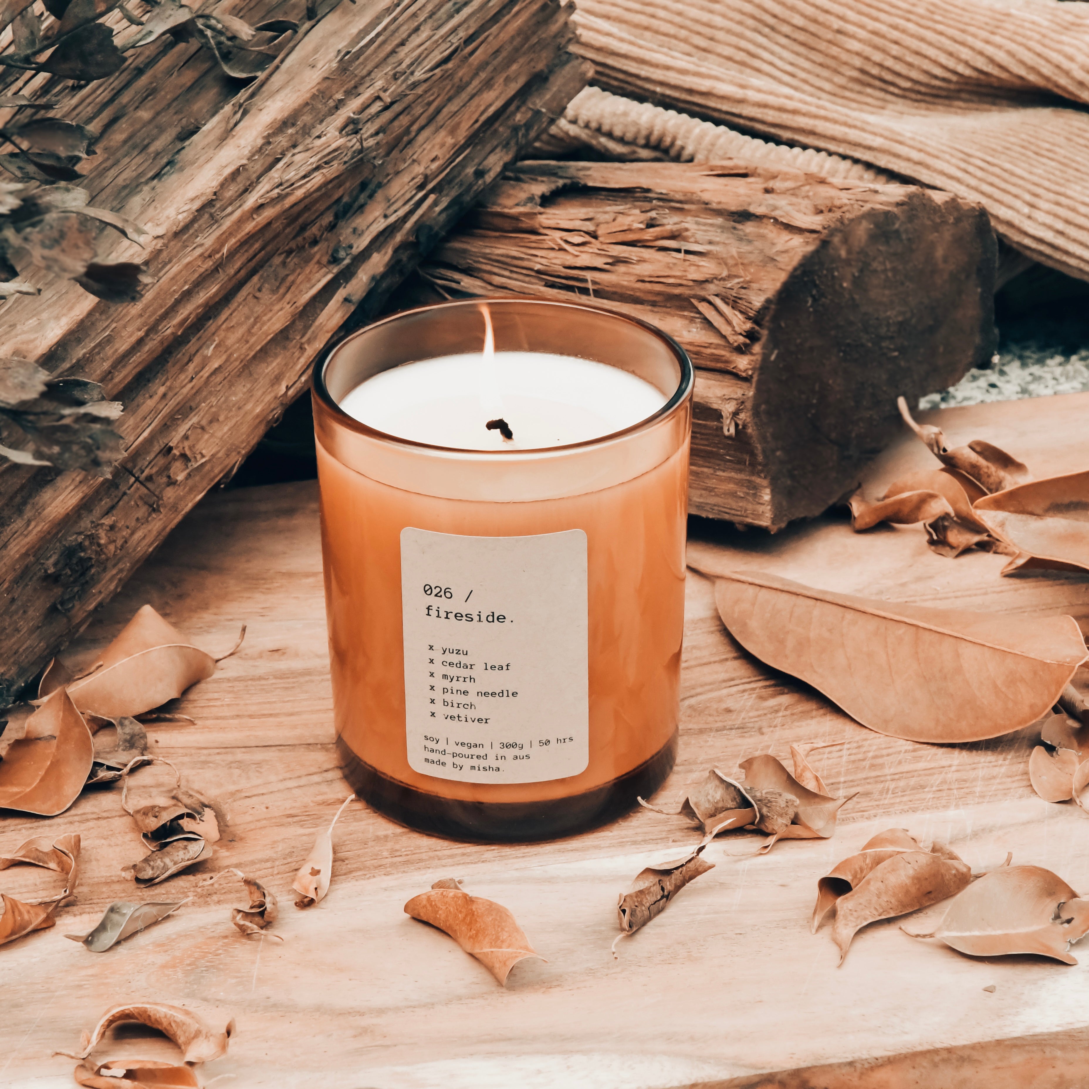 026 / fireside. (yuzu, cedar leaf, myrrh, pine needle, birch, vetiver)