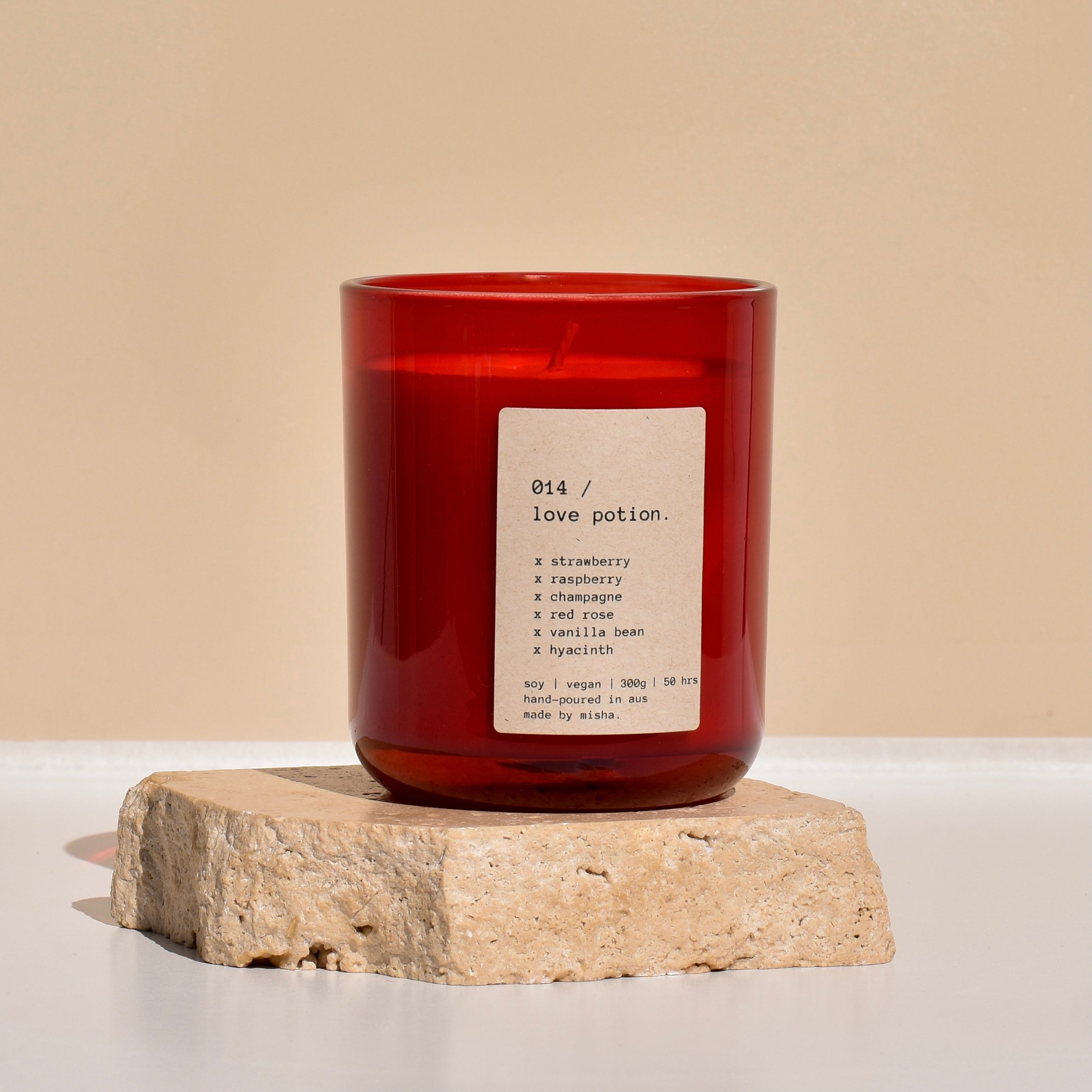 014 / love potion. (ripe strawberries, raspberries, rose, champagne)