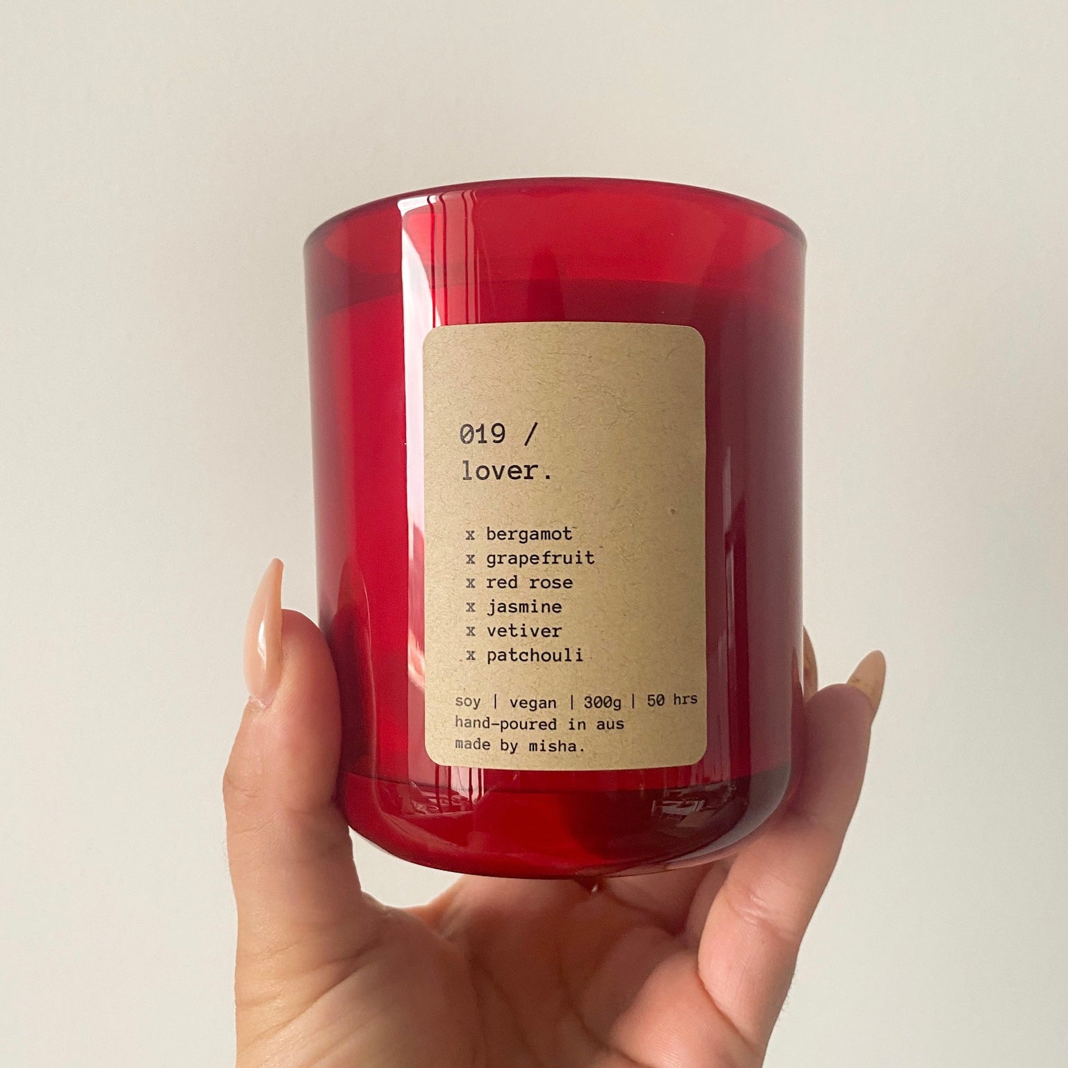019 / lover. (bergamot, grapefruit, red rose, jasmine, vetiver, patchouli)