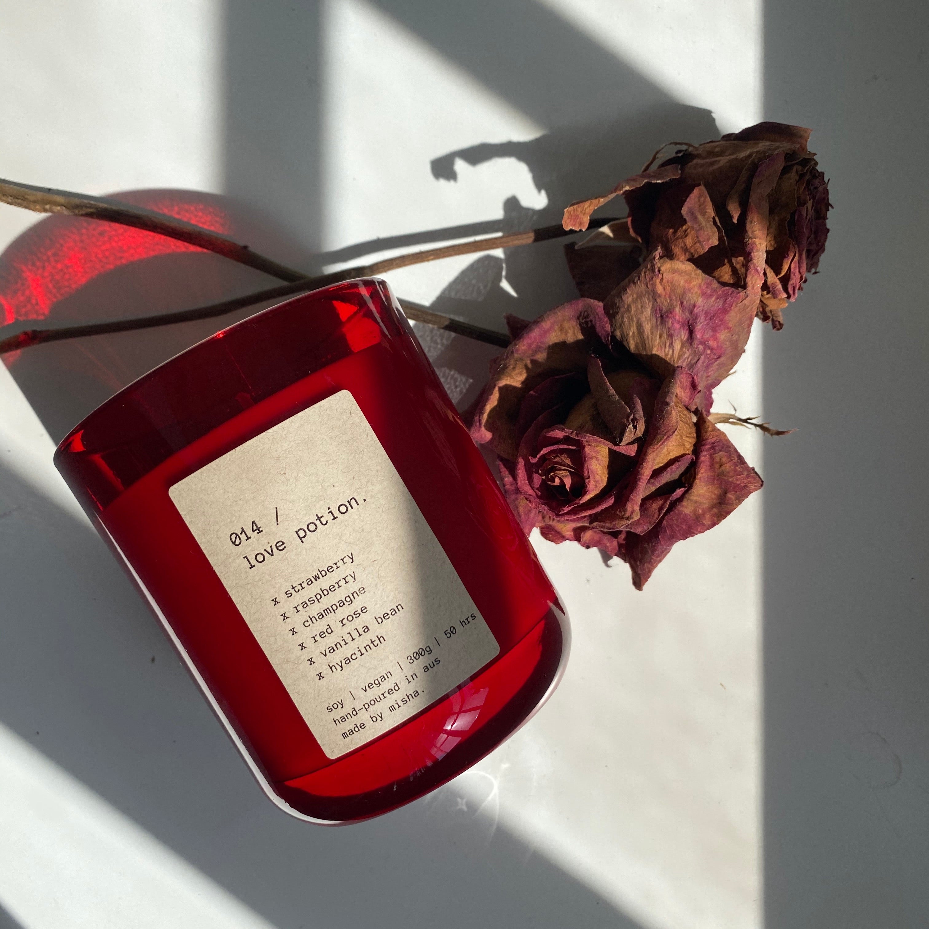 014 / love potion. (ripe strawberries, raspberries, rose, champagne)