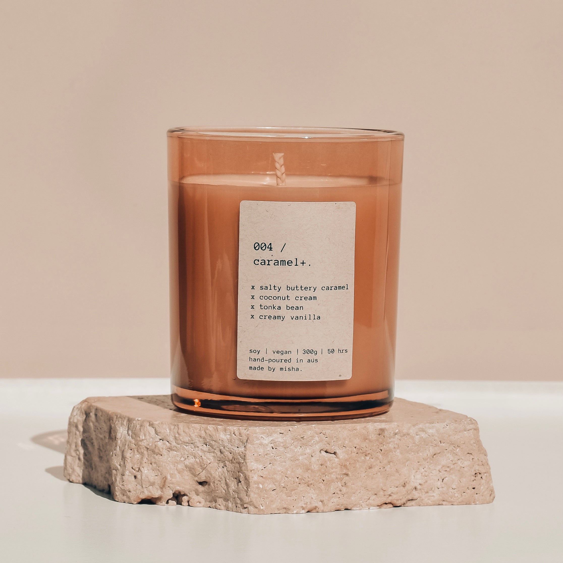 004 / caramel+. (buttery caramel, vanilla, coconut, tonka bean)