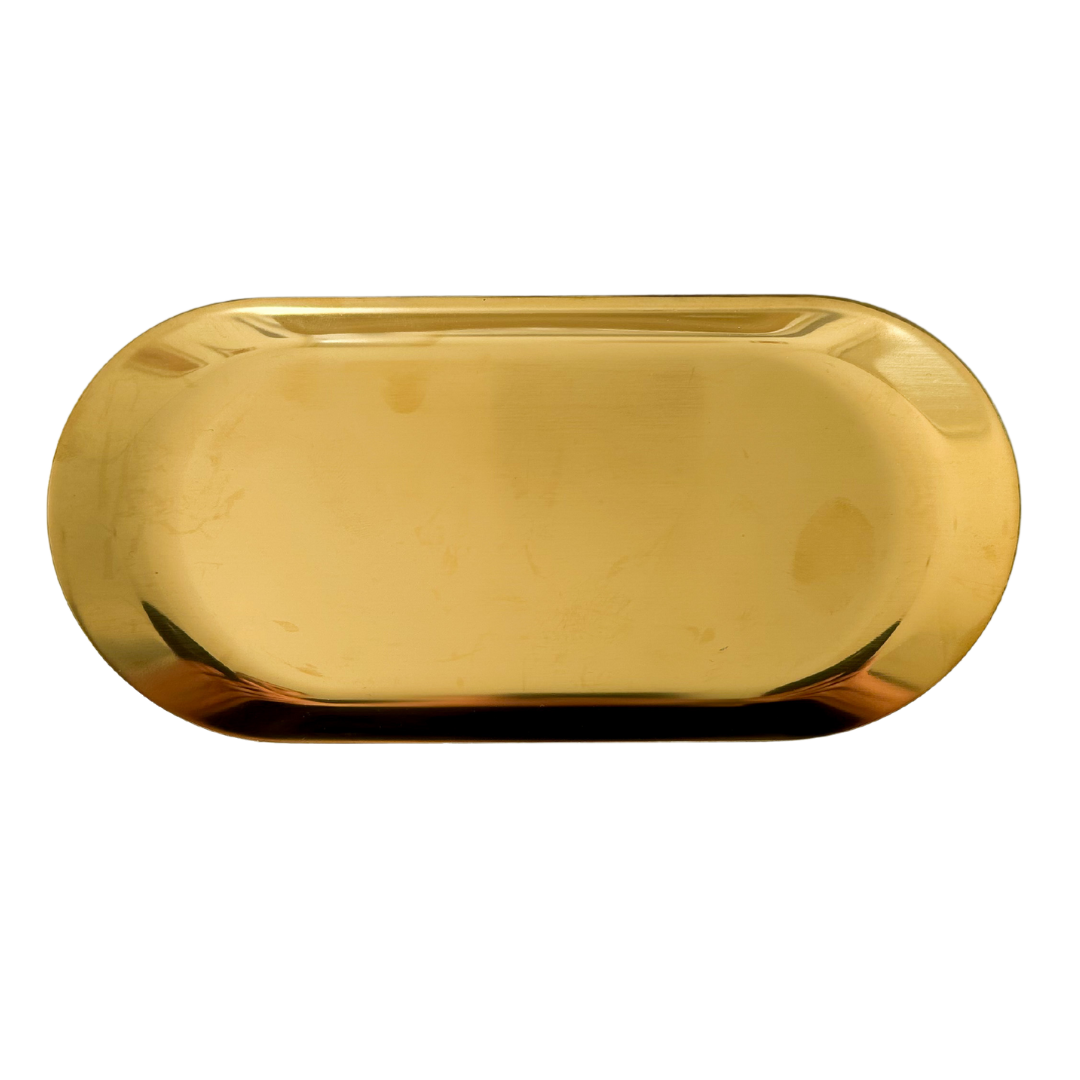 gold dish - oval