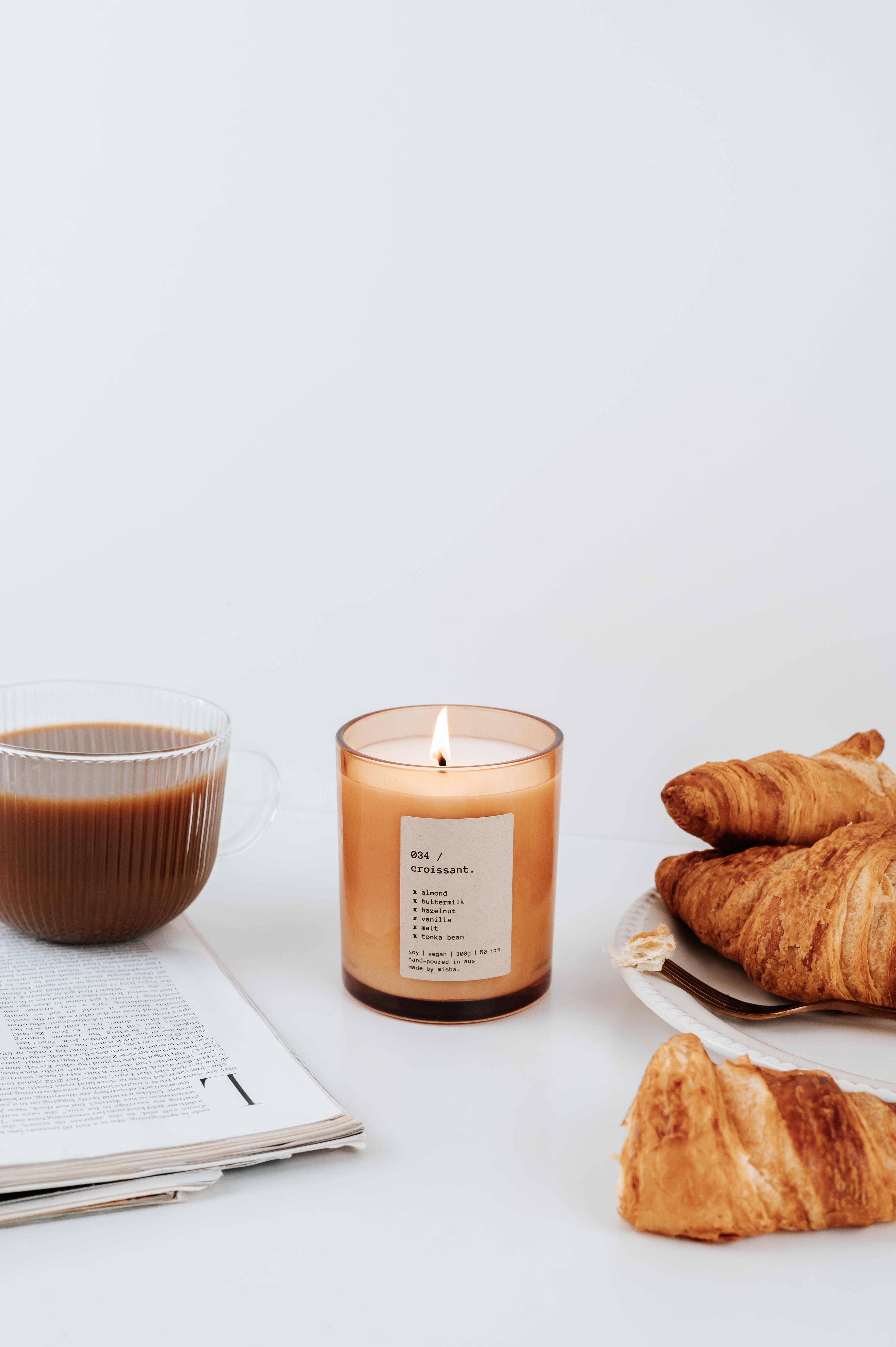 034 / croissant. (almond, buttermilk, hazelnut, vanilla)